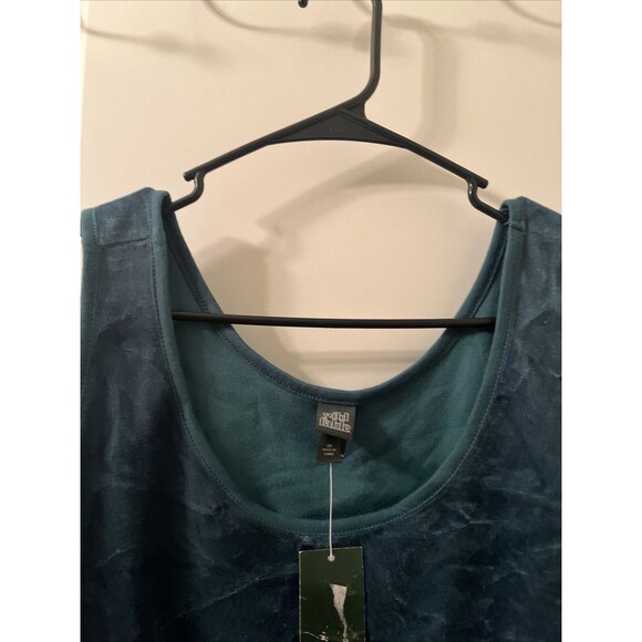 Wild Fable Women's Plus Velour Green Top Tank Cropped Striped Size 2X - Picture 2 of 12
